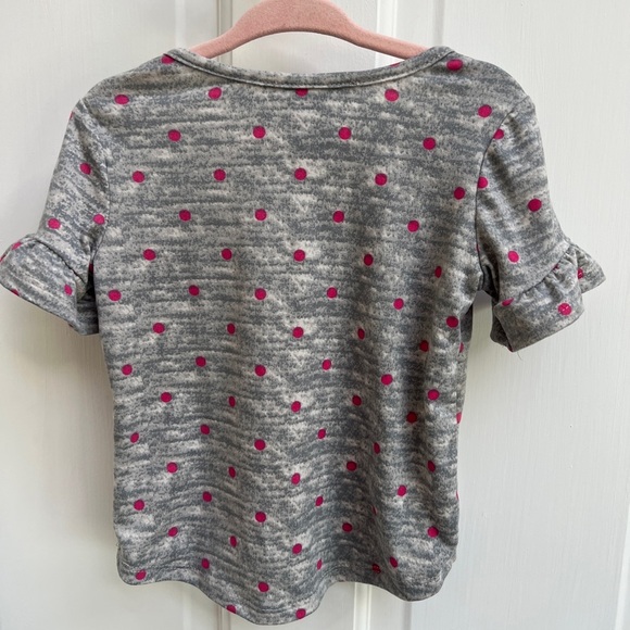 NWOT Maddie & Michelle 2T Grey and Pink Polka Dot Blouse - Picture 4 of 4